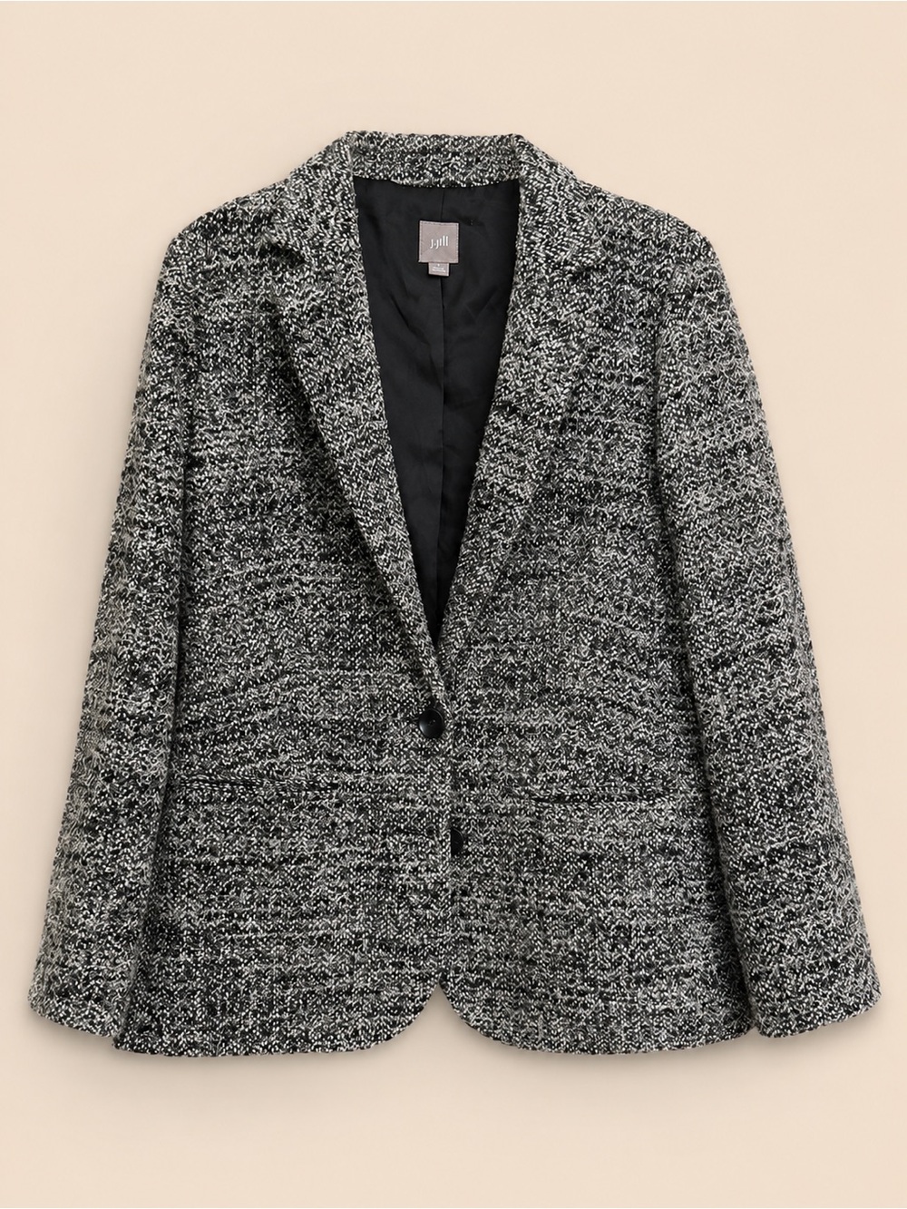 J. Crew Black and White Bouclé Blazer Jacket
